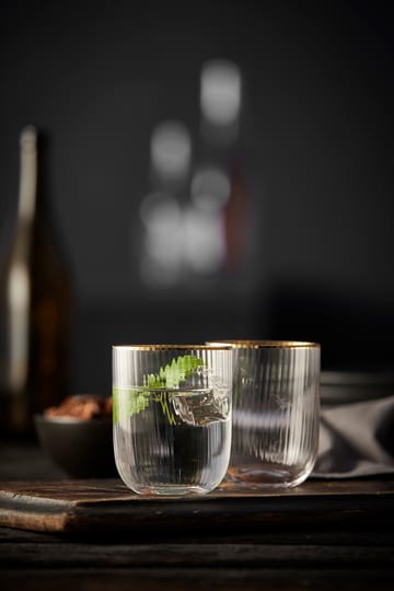 Palermo Gold tumbler glass 35 cl 4-pack - Clear-gold - Lyngby Glas