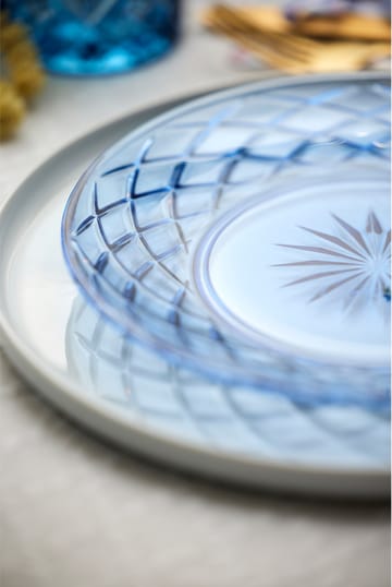 Sorrento plate Ø21 cm 4-pack - Blue - Lyngby Glas