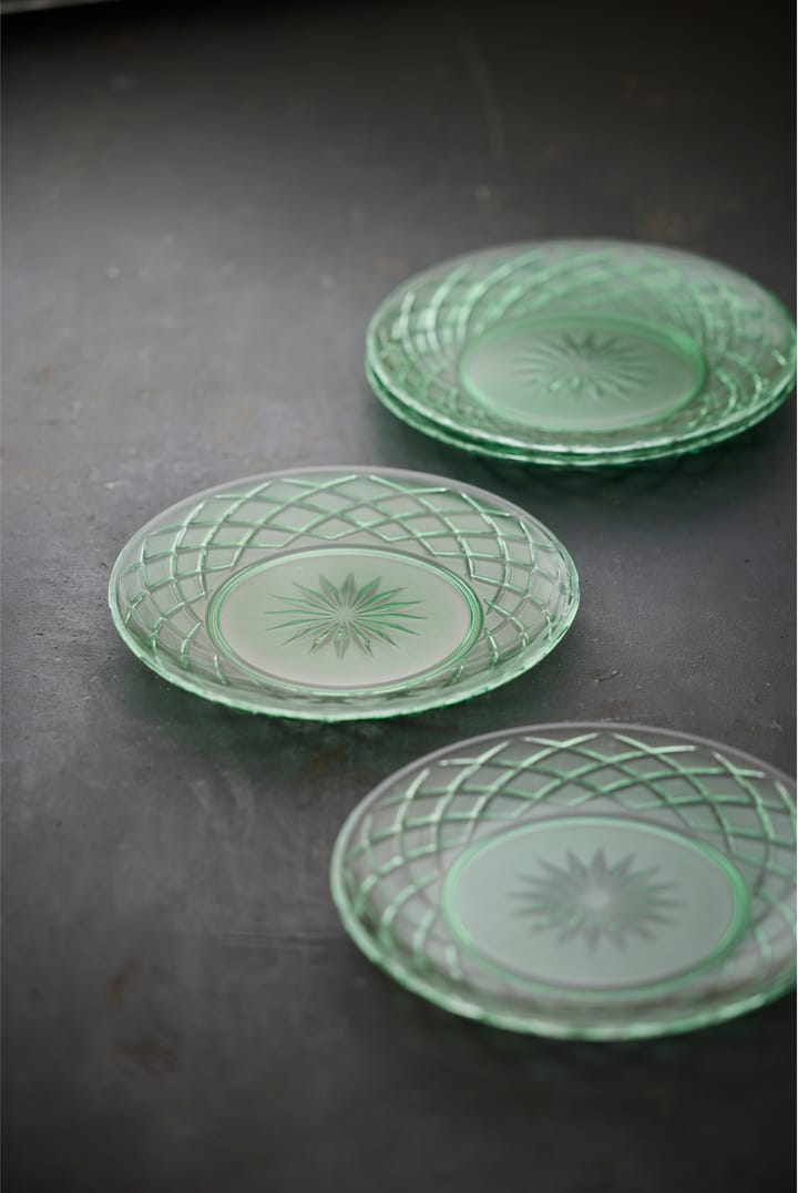 Sorrento plate Ø21 cm 4-pack - Green - Lyngby Glas