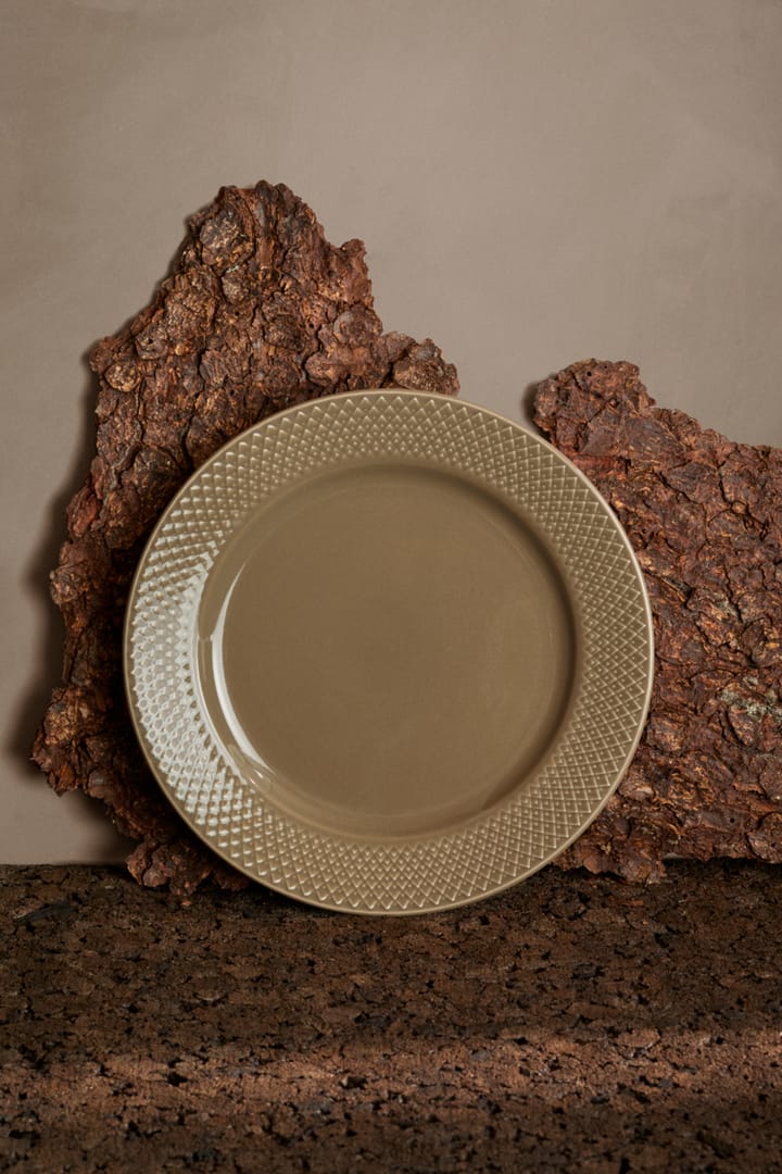 Rhombe Earth lunch plate Ø23 cm - Clay - Lyngby Porcelæn