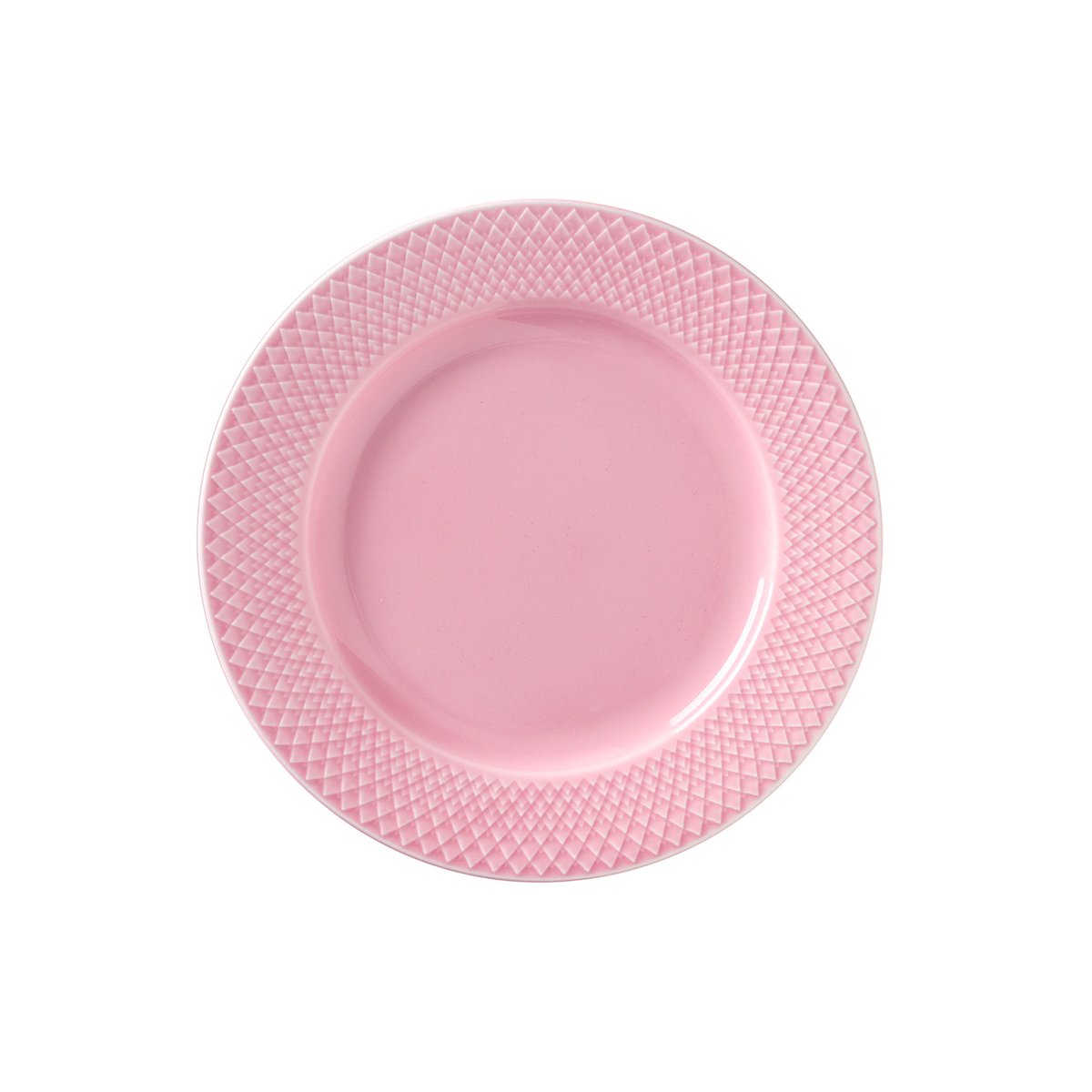 Lyngby Porcelæn Rhombe plate pink 21 cm | Scandinavian Design | Small plates & side plates | Pink