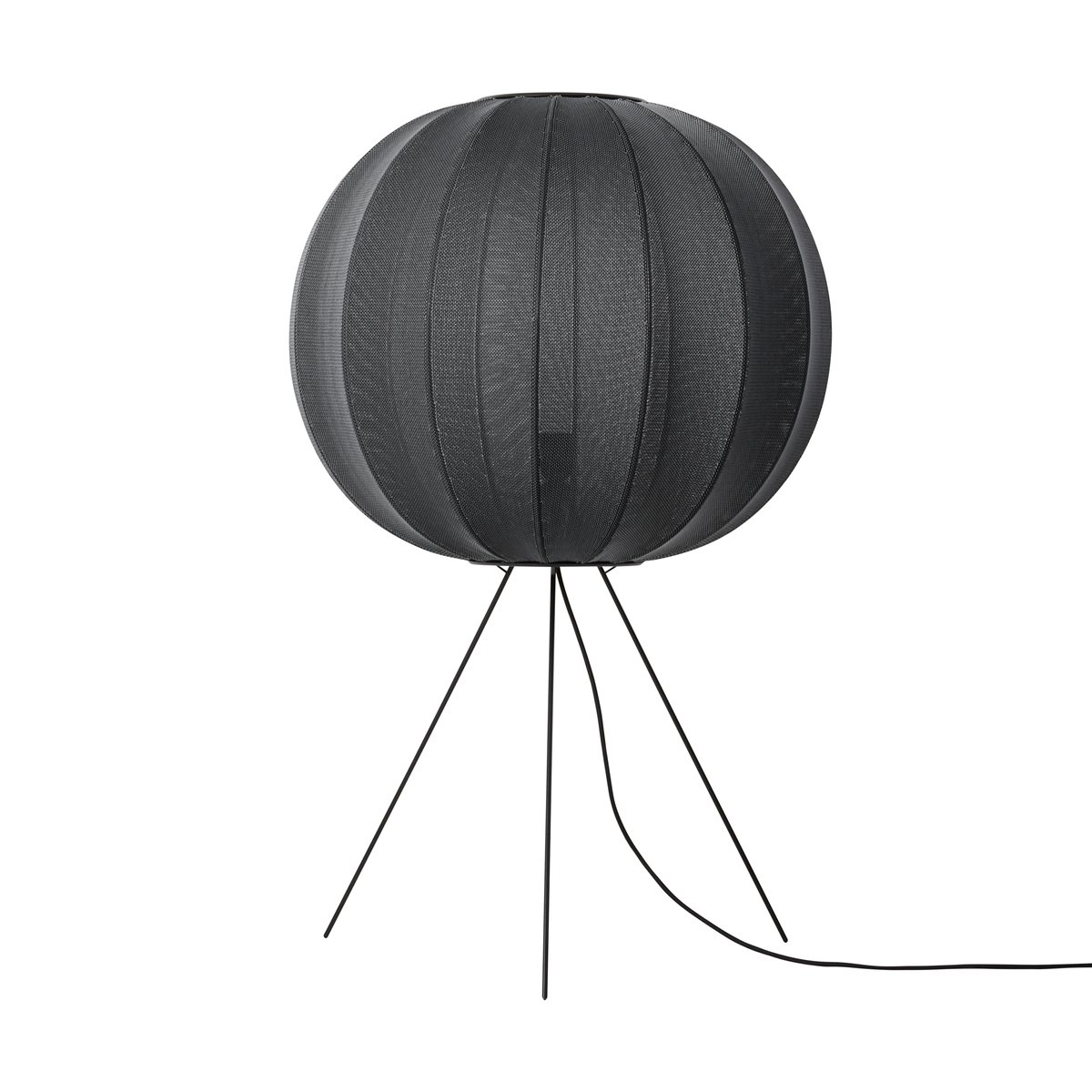 Made By Hand Knit-Wit 60 Round Medium floor lamp Black