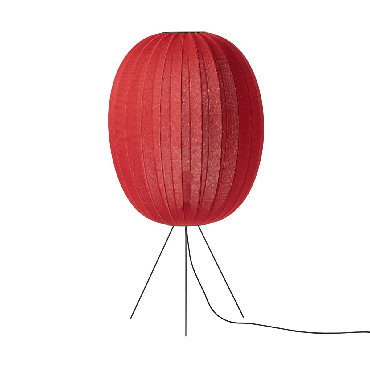 Made By Hand Knit-Wit 65 High Oval Medium floor lamp Maple red