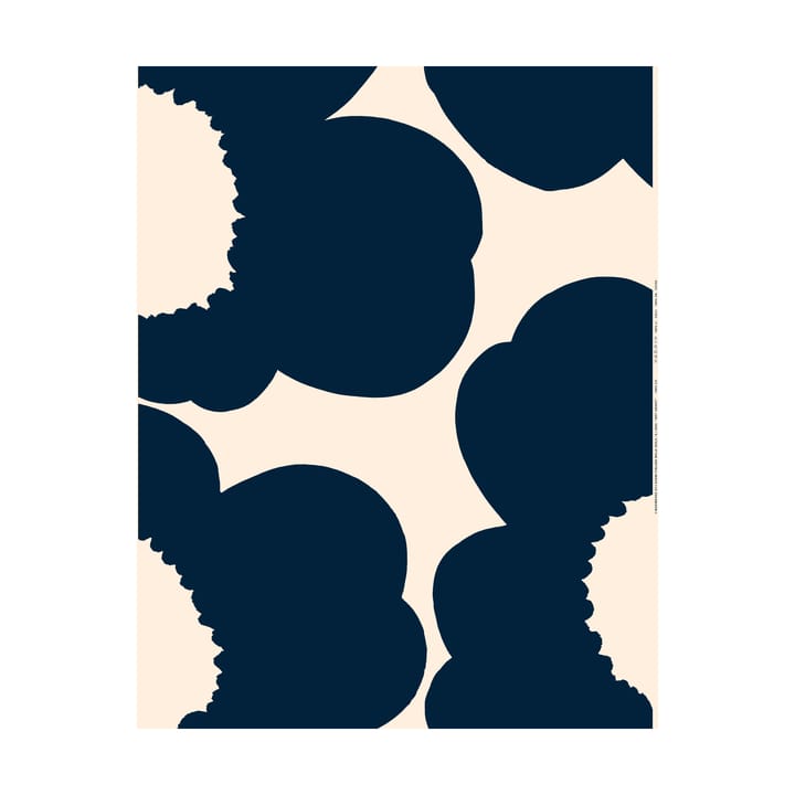 Iso Unikko fabric cotton satin - Cotton-dark navy - Marimekko