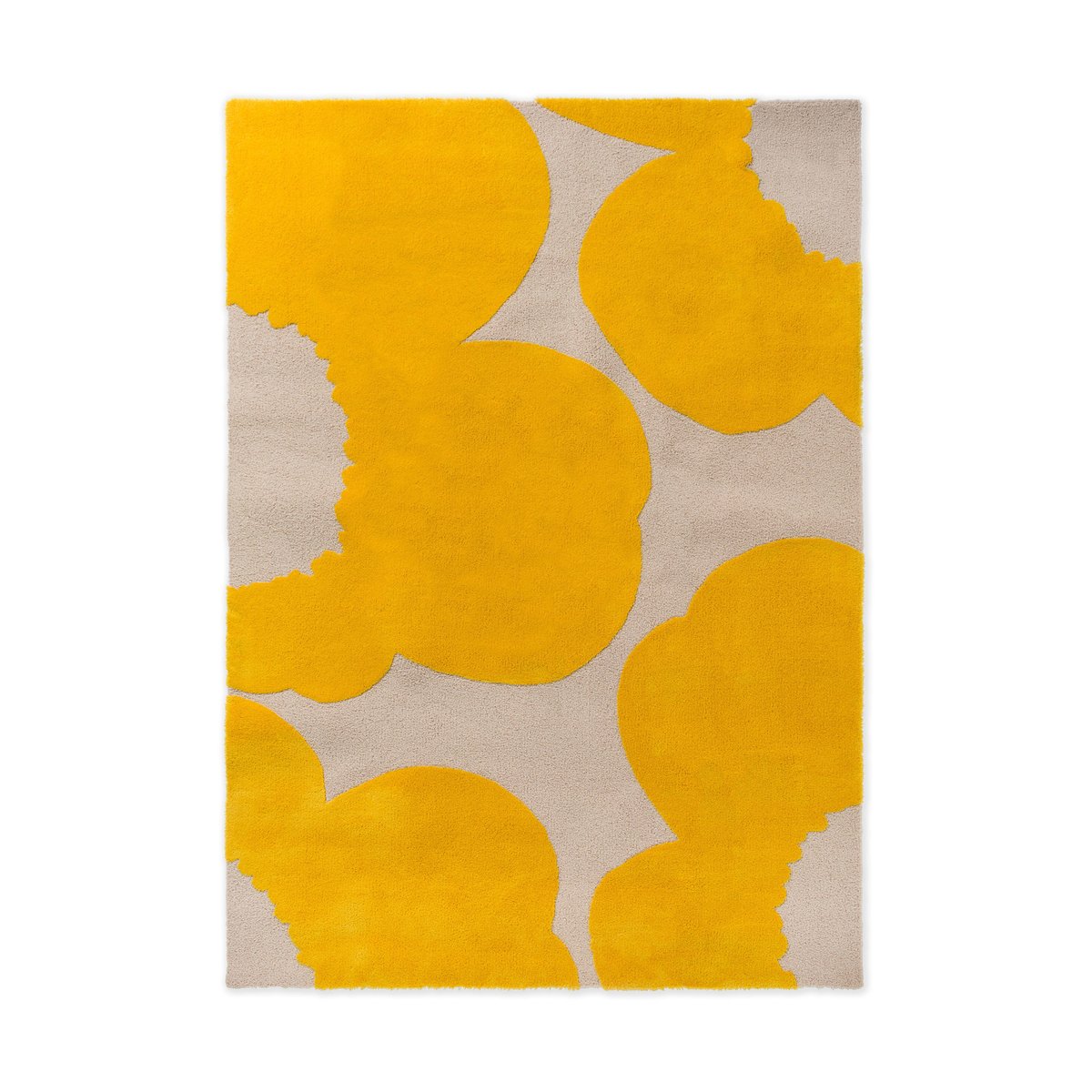 Marimekko Iso Unikko wool rug Yellow, 140x200 cm