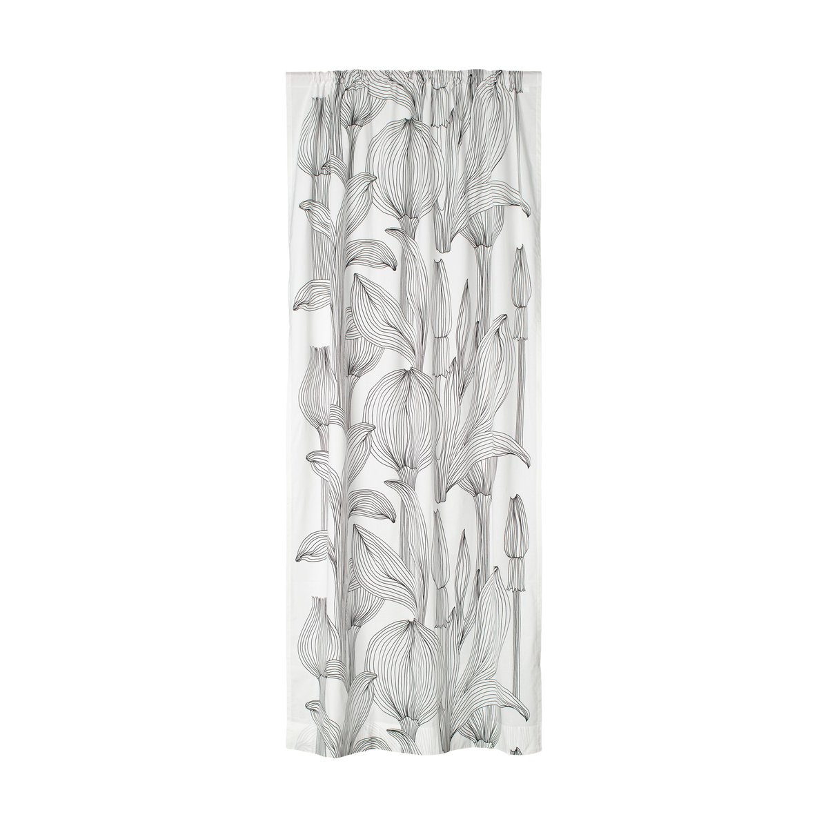 Marimekko Kukat Puhkeavat curtain length 135x245 cm White-black