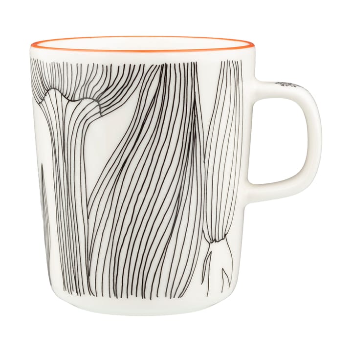 Kukat Puhkeavat mug 25 cl - White-black-orange - Marimekko