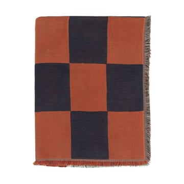 Kukko ja Kana throw 130x170 cm - Off white- dark blue-Orange red - Marimekko