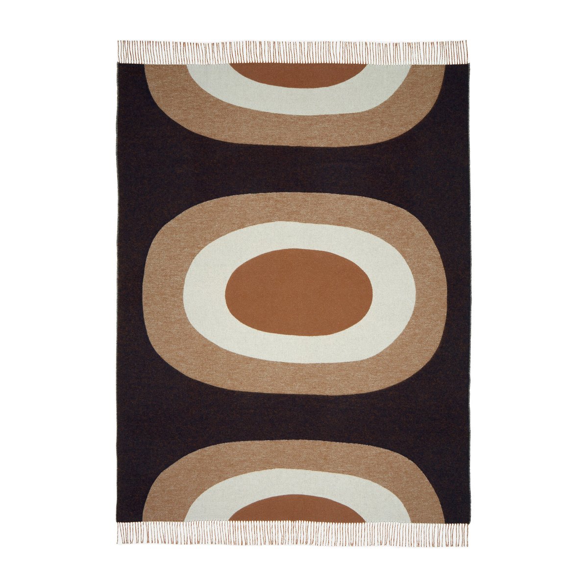 Marimekko Melooni throw 130x170 cm Brown-off white-dark blue