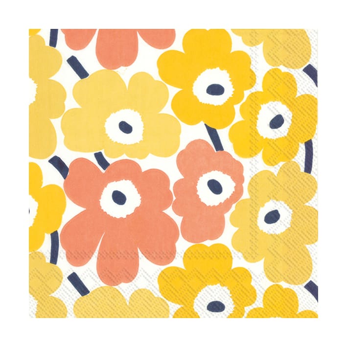 Mini Unikko napkins 20-pack, Yellow Marimekko