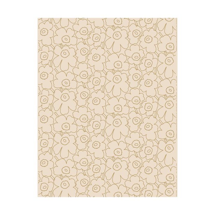 Pieni Piirto Unikko fabric cotton-linen, Linen-gold Marimekko