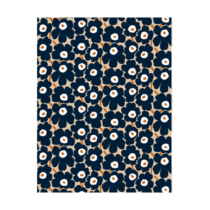 Pieni Unikko fabric cotton - Light brown-coal-tile - Marimekko