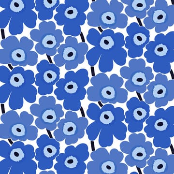 Pieni Unikko fabric cotton - white-blue - Marimekko