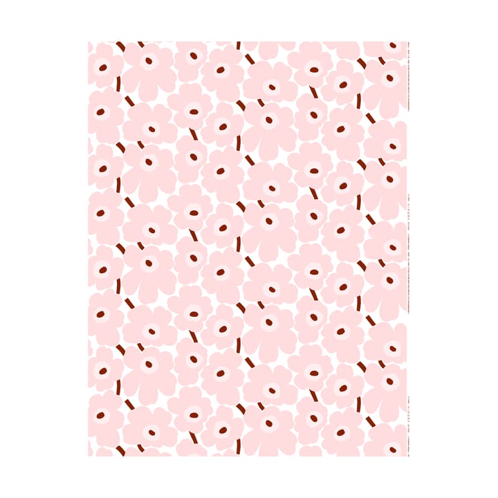 Pieni Unikko fabric cotton - White-pink-chestnut - Marimekko