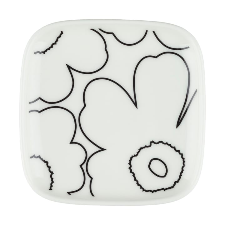 Piirto Unikko side plate 10x10 cm, White-black Marimekko