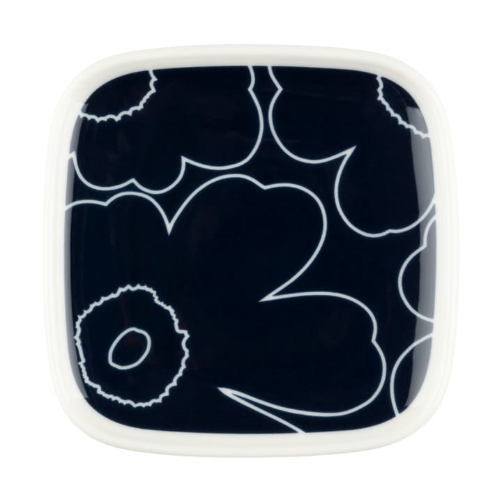 Piirto Unikko side plate 10x10 cm, White-dark blue Marimekko