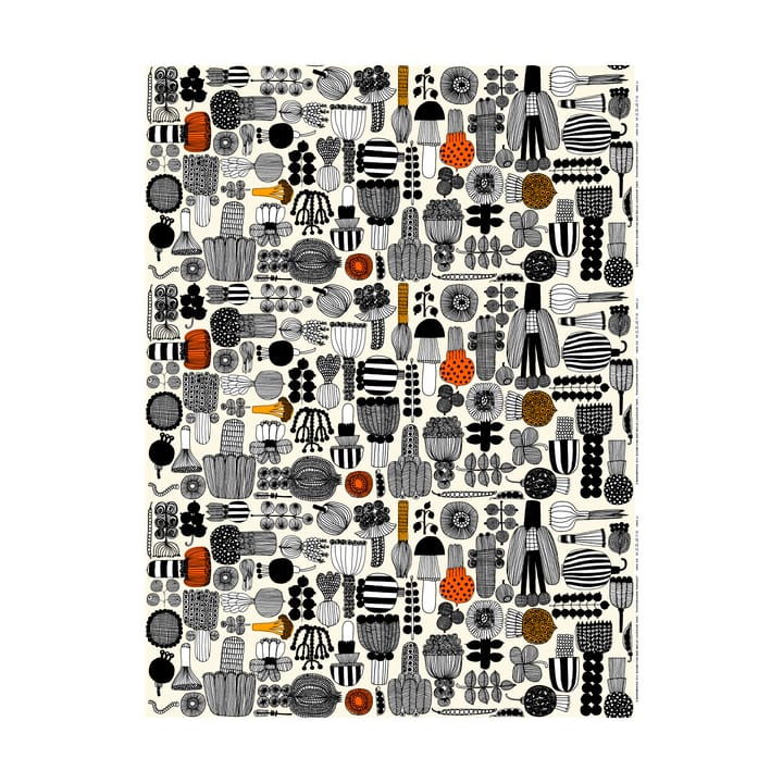 Puutarhurin Parhaat oilcloth - White-black-orange - Marimekko