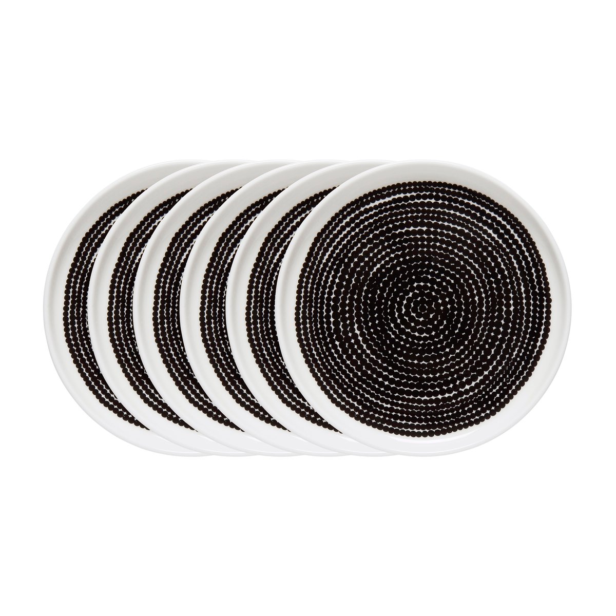 Marimekko Räsymatto plate Ø 25 cm - 6 pack small dots black white