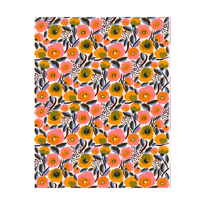 Rosarium oilcloth, White-red-yellow-blue Marimekko