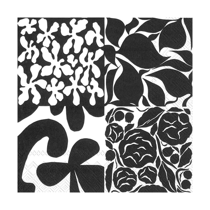 Ruudut napkin 33x33 cm 20-pack, Black Marimekko