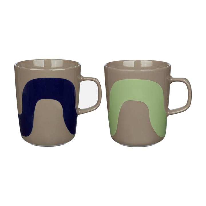 Seireeni mug 25 cl 2 pack - Terra-dark blue-mint - Marimekko