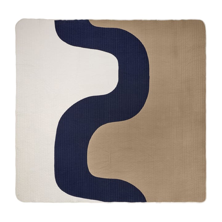 Seireeni throw 234x260 cm - Beige-dark blue-natural white - Marimekko