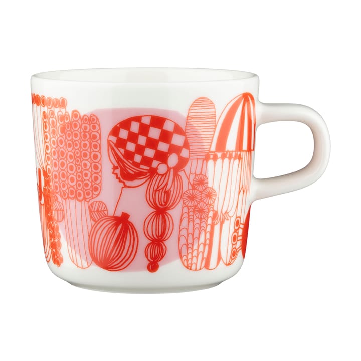 Siirtolapuutarha mug 20 cl - White-orange-light pink - Marimekko