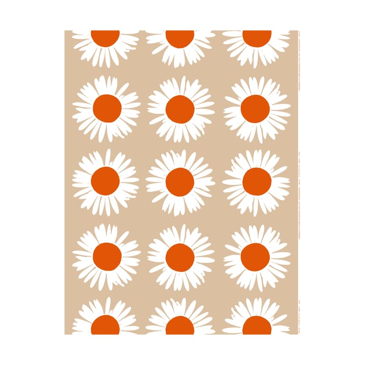 Sunflower fabric for outdoor use - Beige-Off white-tomato red - Marimekko