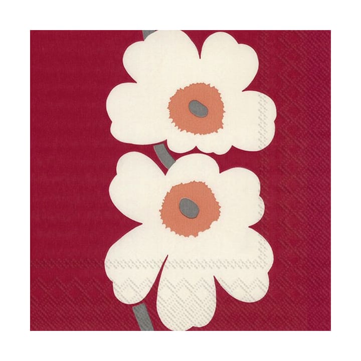 Unikko 60th Anniversary Napkin 33x33 cm 20-pack, Red Marimekko