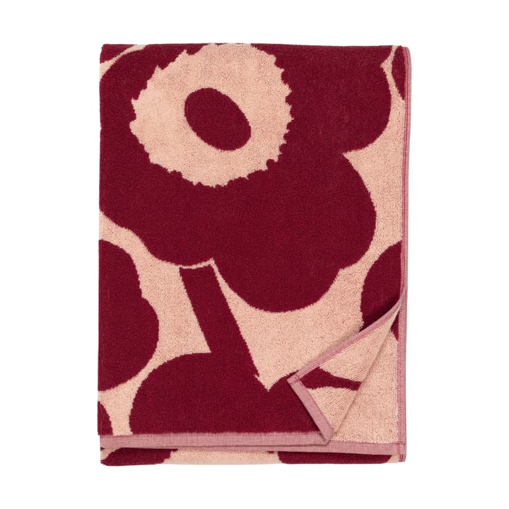 Unikko bath towel 70x150 cm, Pink-dark cherry Marimekko