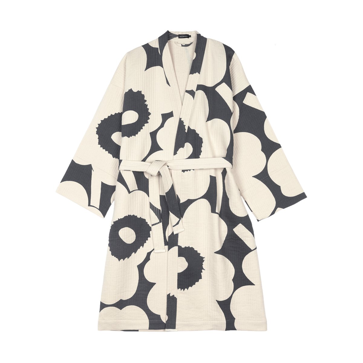 Marimekko Unikko bathrobe Charcoal-off white, L