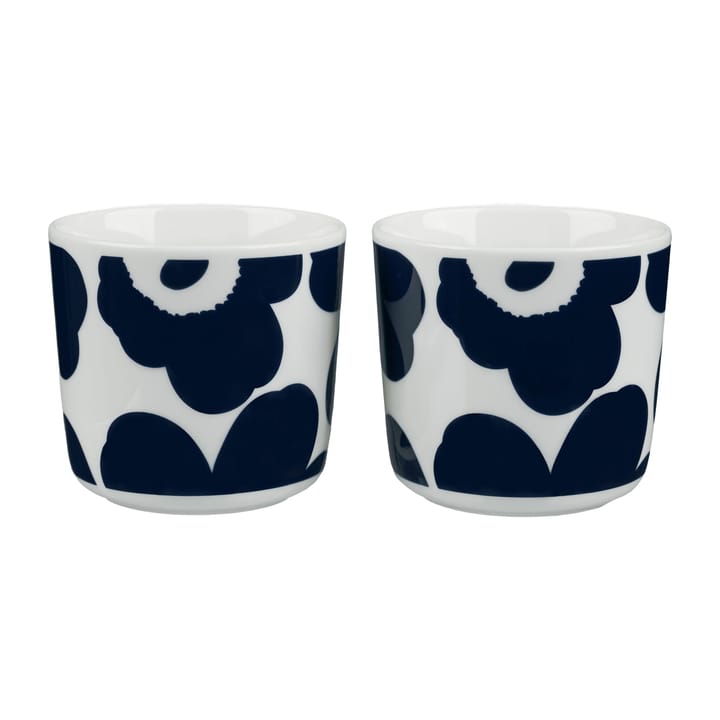 Unikko cup without handle 2 dl 2 pack - White-dark blue - Marimekko