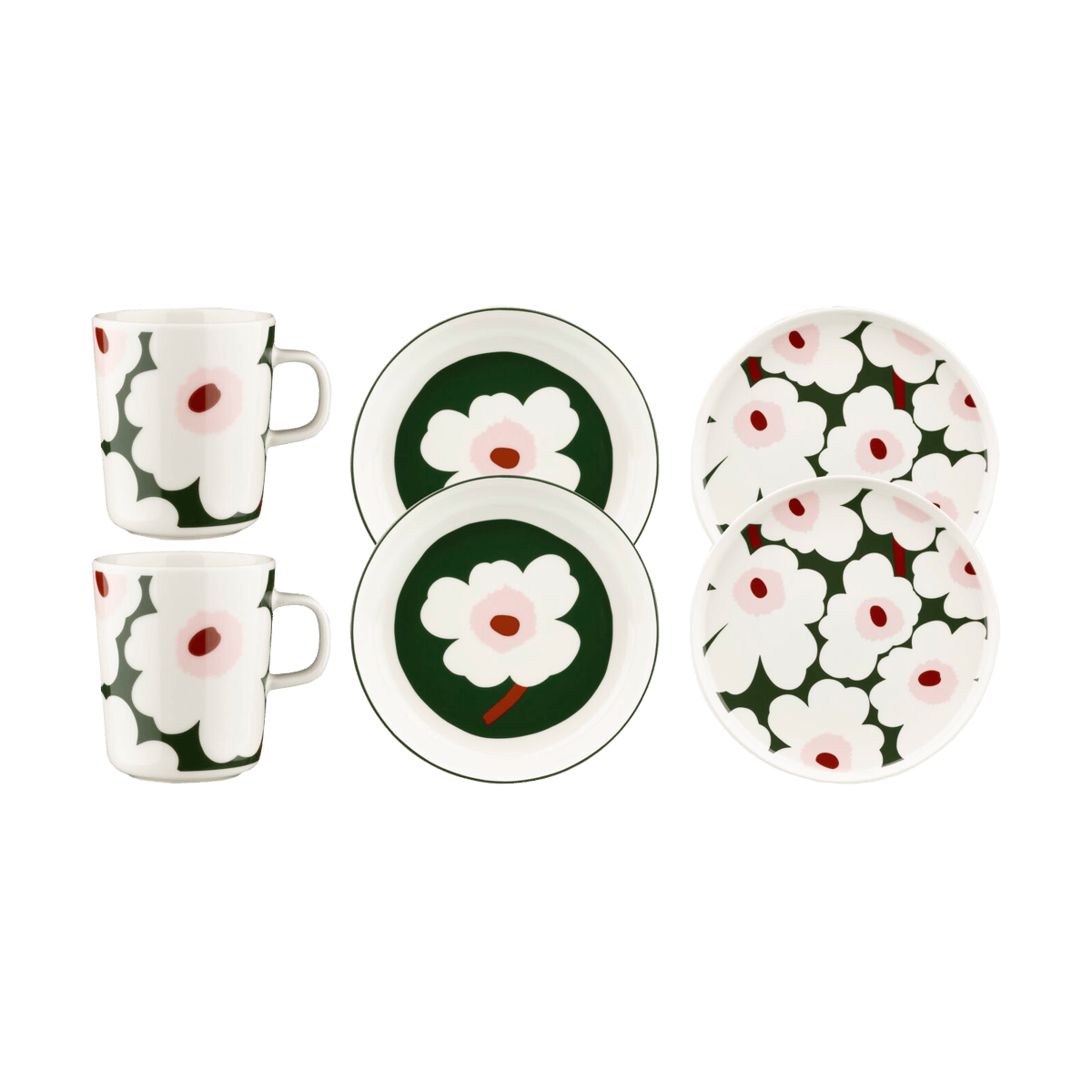 Marimekko Unikko dinner set 6 pieces Green