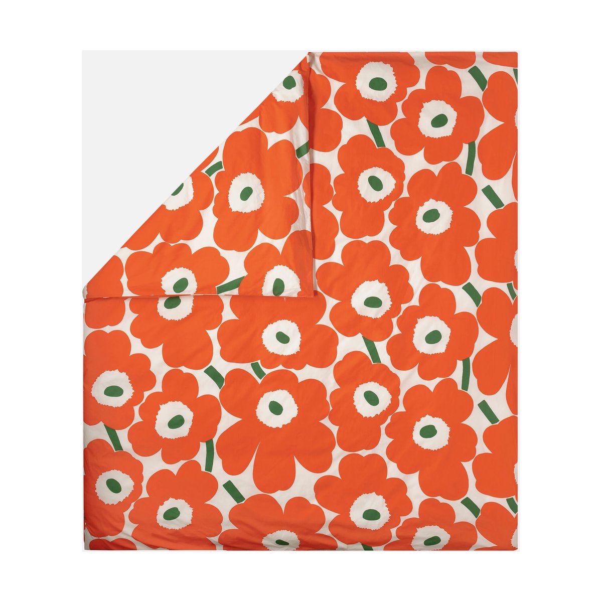 Marimekko Unikko duvet cover 220x240 cm Off white-orange-green