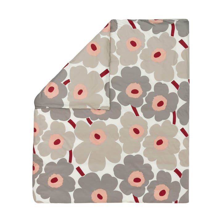 Unikko duvet cover satin 240x220 cm - Off white-warm grey-pink - Marimekko