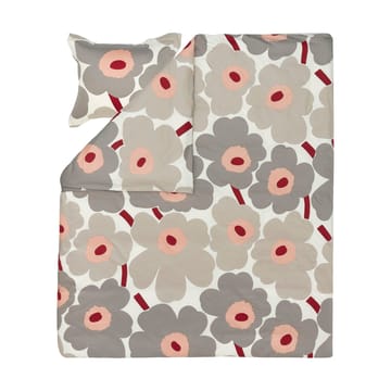 Unikko duvet cover satin 240x220 cm - Off white-warm grey-pink - Marimekko