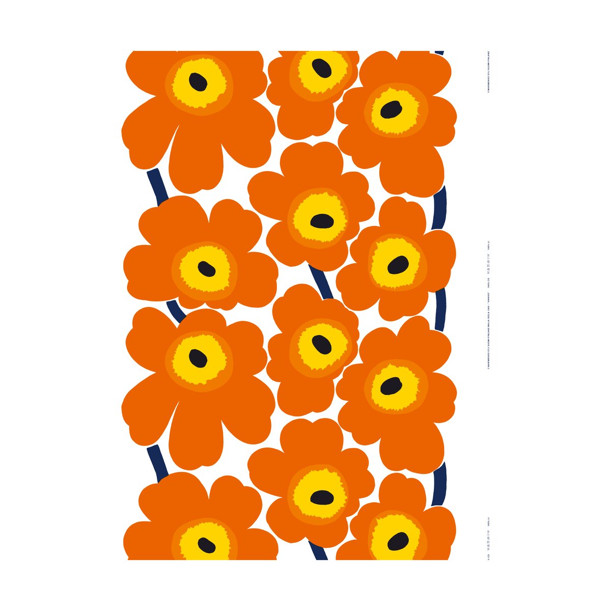 Marimekko Unikko fabric heavyweight cotton Orange