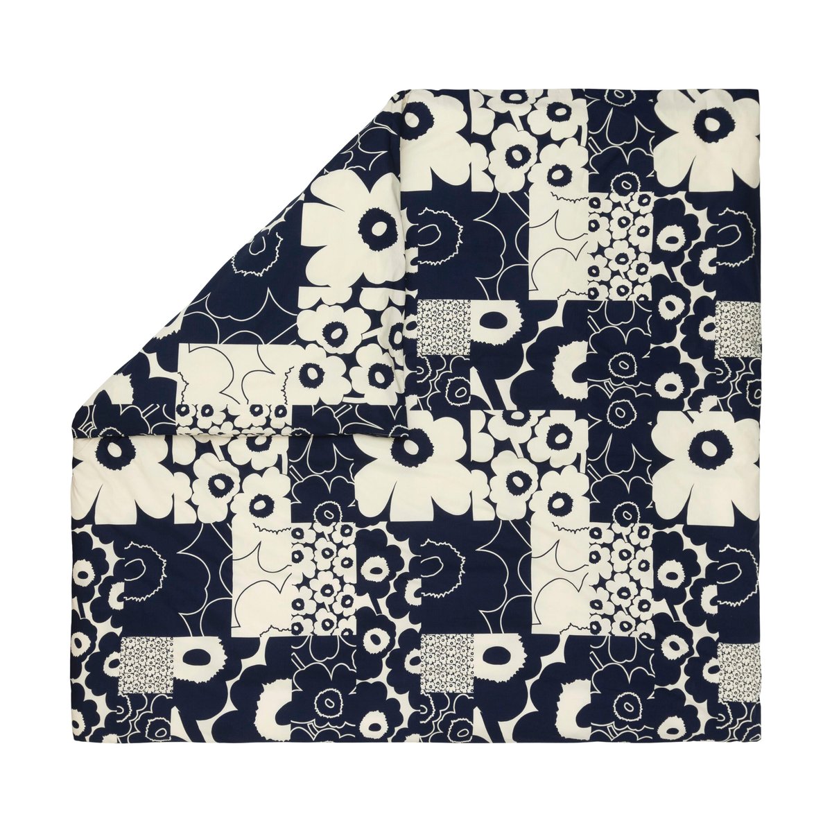 Marimekko Unikko kollaasi duvet cover 240x220 cm Off-white-dark blue