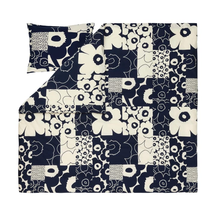 Unikko kollaasi duvet cover 240x220 cm, Off-white-dark blue Marimekko