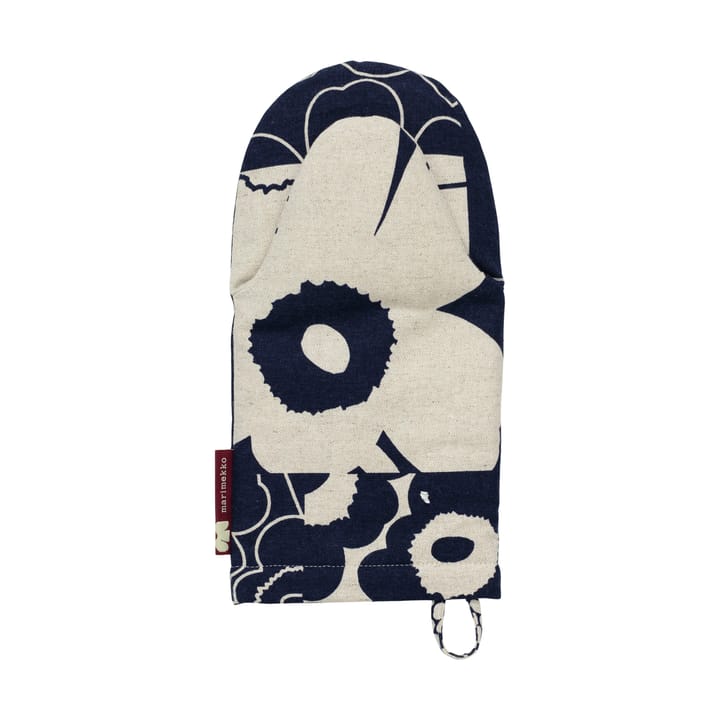 Unikko kollaasi oven mitt, Linen-dark navy Marimekko