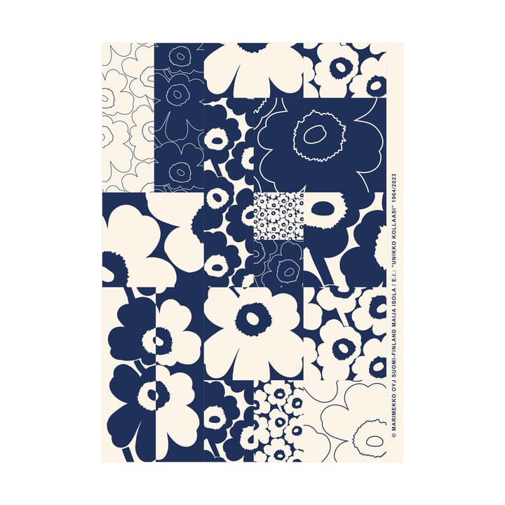 Unikko kollaasi poster 50x70 cm - Off-white-dark blue - Marimekko