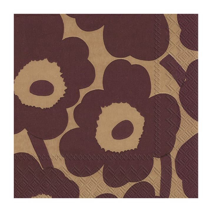 Unikko napkins 33x33 cm 20-pack - Linen-bordeaux - Marimekko