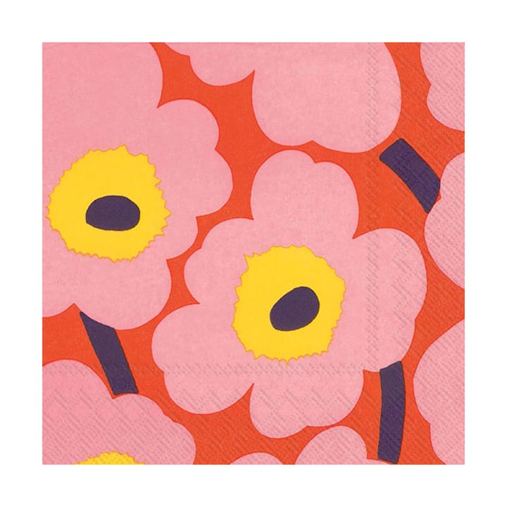 Unikko napkins 33x33 cm 20-pack - Rose-orange - Marimekko