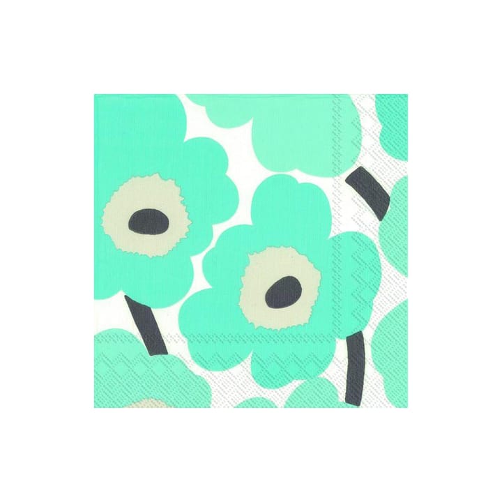 Unikko napkins 33x33 cm 20-pack - turquoise - Marimekko