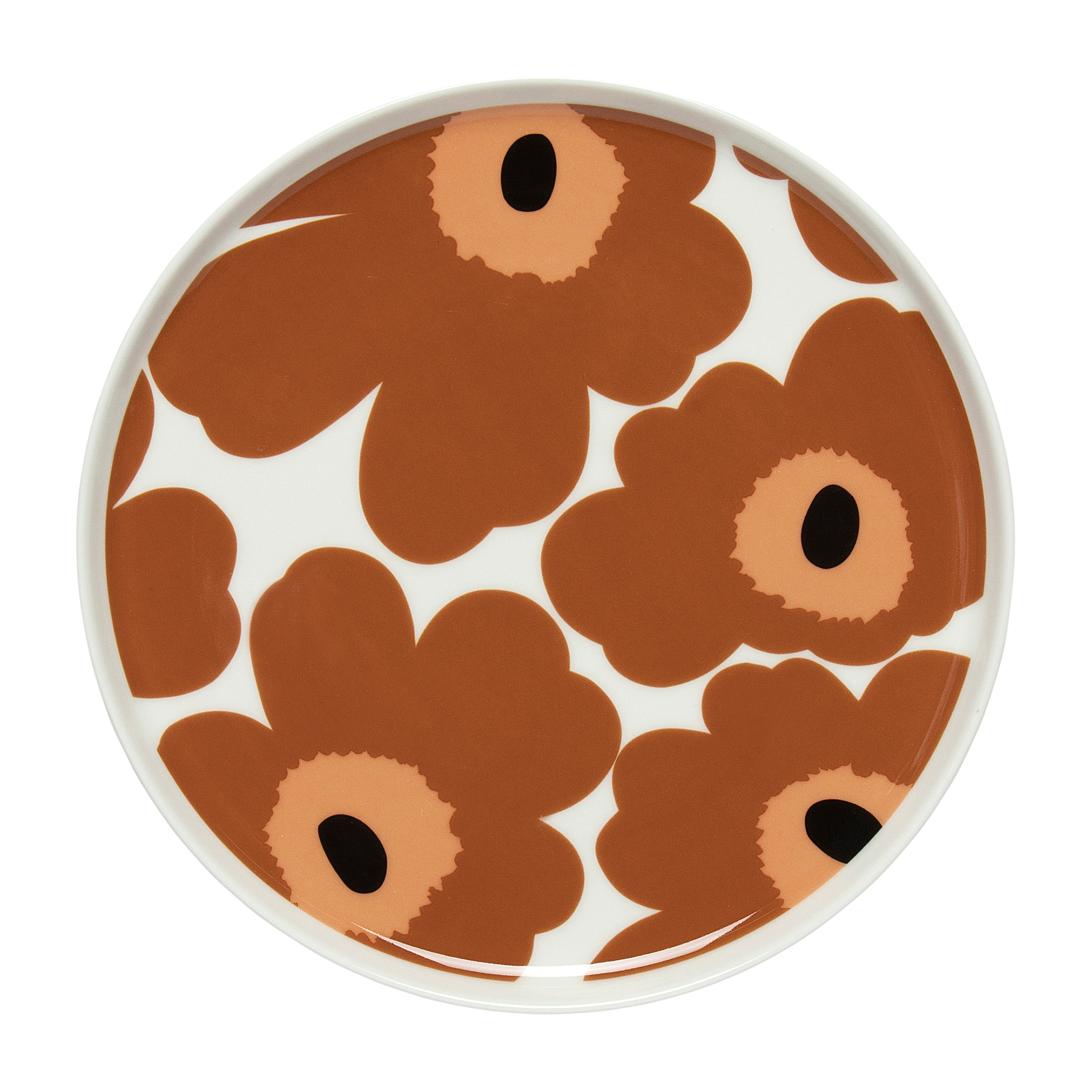 Unikko plate white-brown-black from Marimekko 