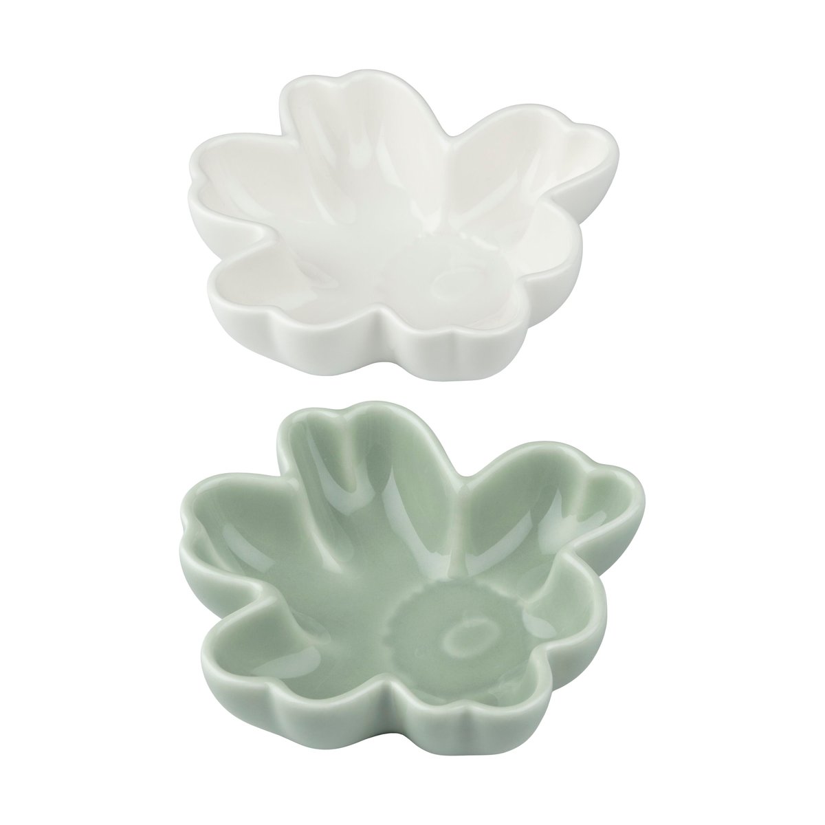 Marimekko Unikko shape bowl Ø11 cm 2 pieces White-light green