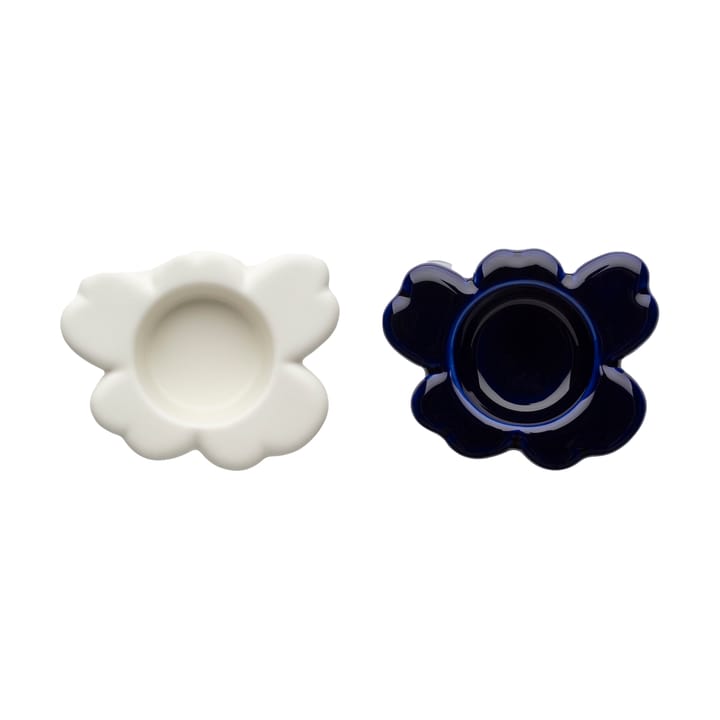 Unikko tealight holder 3x10 cm 2 pieces - Cobalt-white - Marimekko