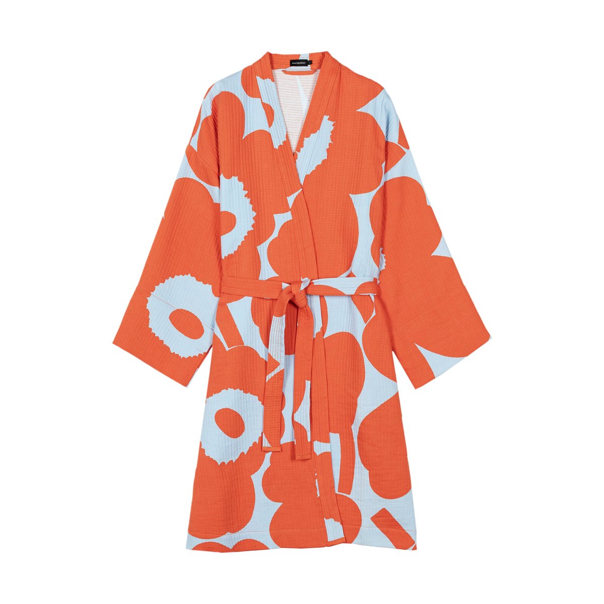 Marimekko Unikko waffle bathrobe L L. blue-orange