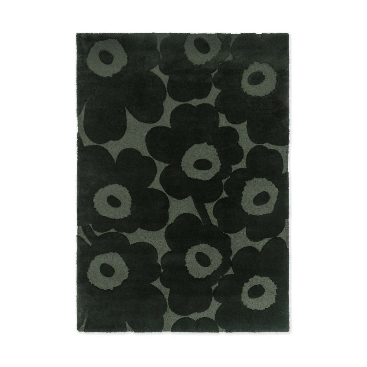 Marimekko Unikko wool rug Dark green, 140x200 cm