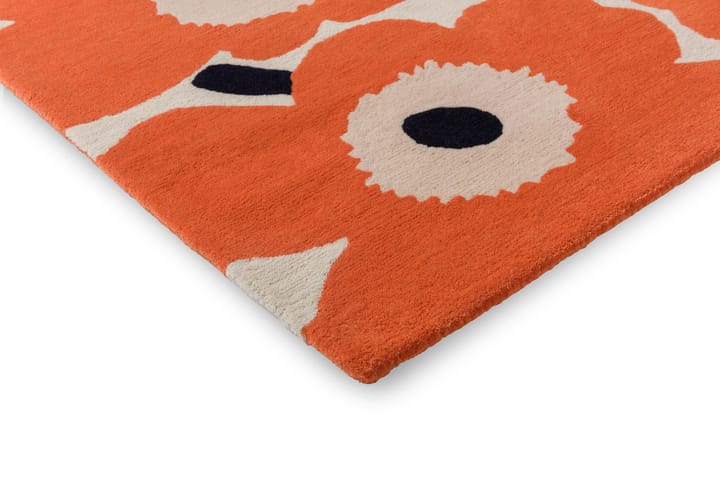 Unikko wool rug, Orange red, 200x280 cm Marimekko